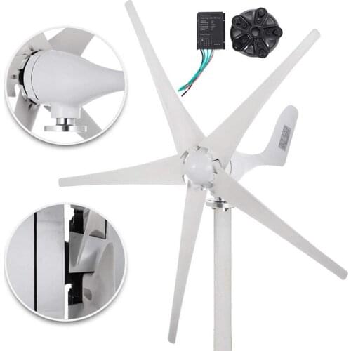 DC 24V/12V Wind Turbine Generator 500W 5 Blade Wind Turbines with Charge Controller Low Wind Speed Starting StreetLights Garden