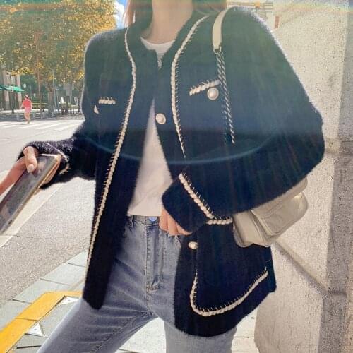 Autumn Winter Knitwear Sweater Coat Vintage Elegant Long Sleeve Buttons Knit Cardigan Jacket Sweater Women Casual Jumper Outwear