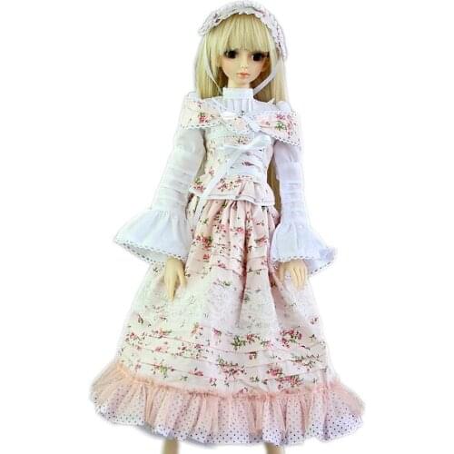 [wamami] 148# White Flower Floral Print Dress/Suit 1/4 MSD AOD DOD BJD Dollfie