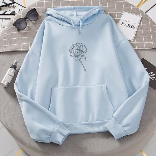 Plus Velvet Floral Print Hoodies Women Hooded Sweatshirts 2021 Winter Long Sleeve Ladies Casual Hooded Oversized Pullovers Tops