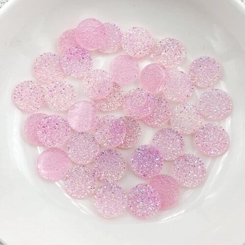 100pcs Shiny AB Resin 10mm Round Ore Crystal Flatback Rhinestone Ornaments DIY Wedding Appliques Craft HR10