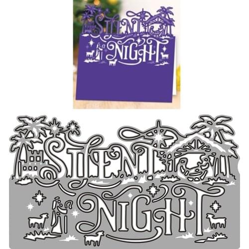 2021 Christmas Cut Die Silent Night Christmas Eve Lace Metal Cutting Dies Diy Molds Scrapbooking Paper Making Die Cuts Crafts