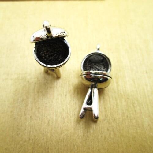 8pcs- 12x24mm BBQ Charms Pendants, DIY Supplies, Jewelry Making DIY necklace/ bracelets charms antique silver tone
