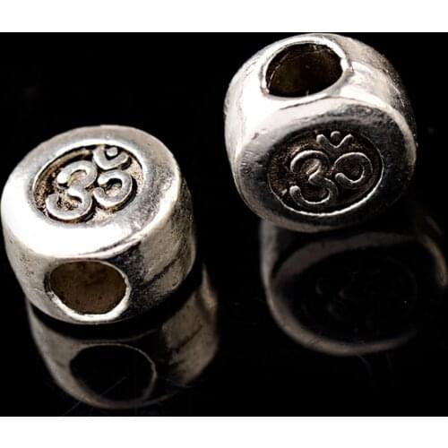 5/10/20 PCS Charms Antique Yoga OM Spacer Beads Tibetan Silver Color Alloy Loose Beads For Jewelry Making Bracelet DIY Wholesale