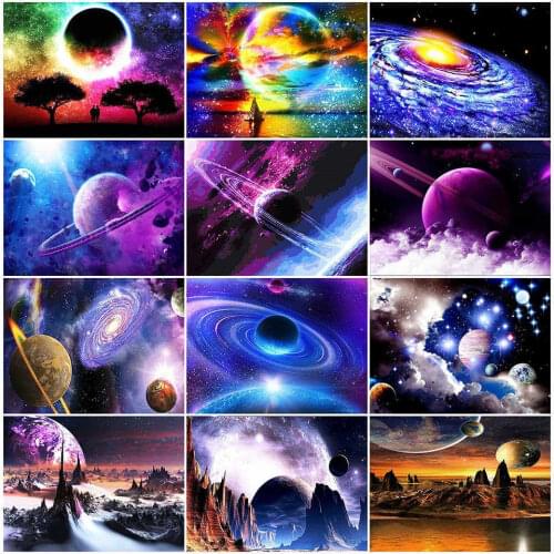 AZQSD 5D Diamond Embroidery planet DIY Full Round/Square Diamond Painting scenic Mosaic Handmade Gift Home Decoration