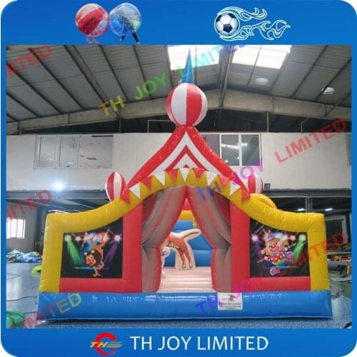 Free shipping to door, hot sale clown bouncer castle, commercial rental inflatable jumping house slides circus bouncer