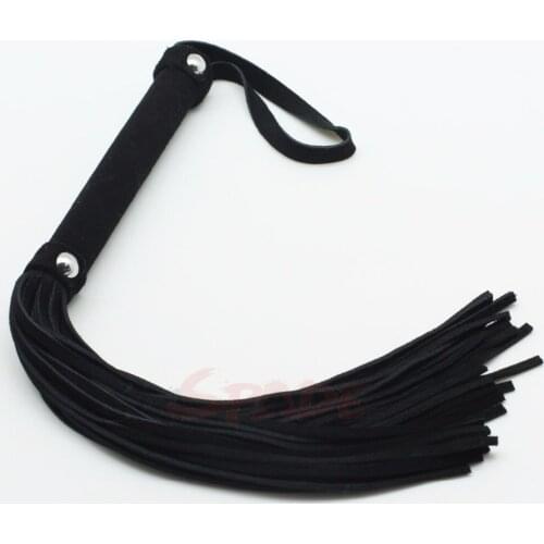 39cm Black leather flogger, handmade horse whip, Horse racing flogger, free shipping knout