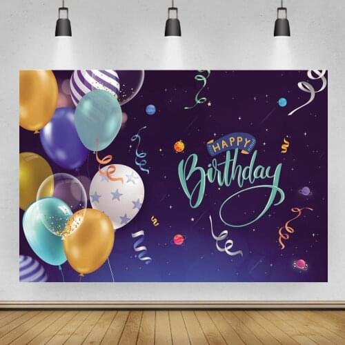 Happy Birthday Cake Smash Table Decor Backdrops Newborn Baby 1st Birthday Ribbons Balloons Deoration Photo Backgrounds