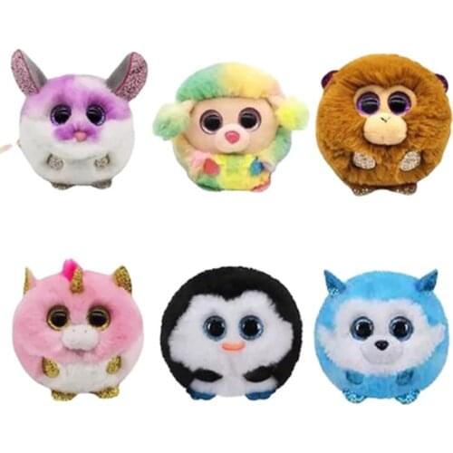 New Ty Big Eyes Bubble Ball Series Plush Stuffed Animal Unicorn Mouse Owl Monkey Poodle Dog Mini Palm Sandbag Doll Toy Gift 10CM