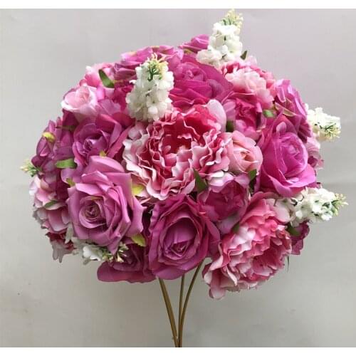 Artificial Flowers Wall Panels And Runner Centerpieces Wreath For Wedding Background Decoration