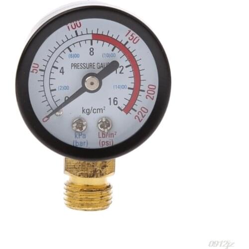 0-220 PSI 42mm/1.65" Dial Diameter Dual Scale Economical 1/4" NPT Pressure Gauge Manometer Pressure Reducing Valve