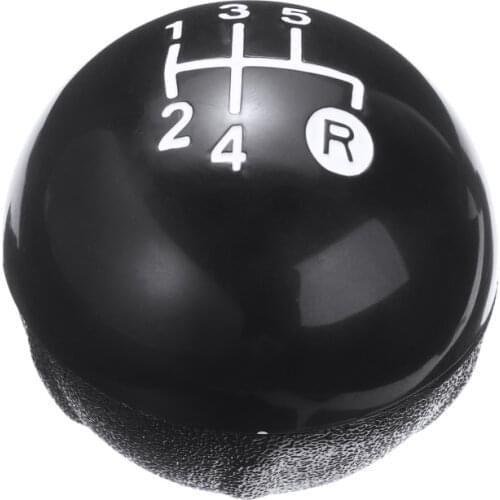 Mayitr 1pc Car Auto 5 Speed Black PU Leather Gear Shift Knob 55344048 For Fiat 500 500c 2012-2013 Accessories