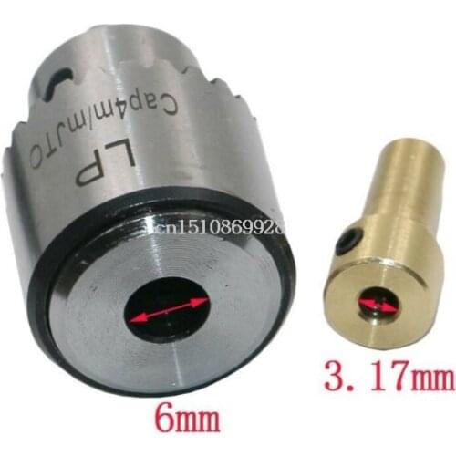Micro Drill Chucks Motor Jaw Clamping 0.3-4mm Cone Mounted Spindle 3.17mm Shaft