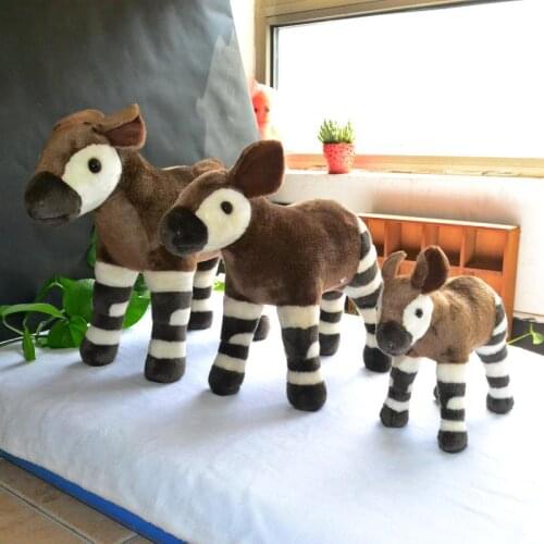 Cute Rare Okapia Zebra Simulation Animal Lifelike Stuff Plush Toy Doll Children Christmas Gift