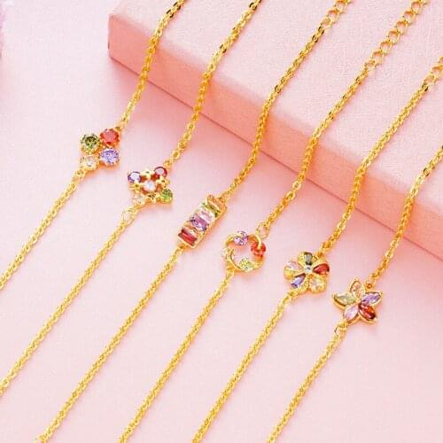 Fashion Heart Bangle Bracelet Gift New Fashion Women Korean Gold Bracelet Heart Bow Crystal Rhinestone Jewelry for Girls Gifts