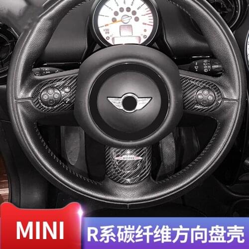 For MINI Cooper Countryman Clubman R55 R56 R57 R58 R59 R60 R61 Car Styling Accessories Carbon Fiber Steering Wheel Cover Sticker