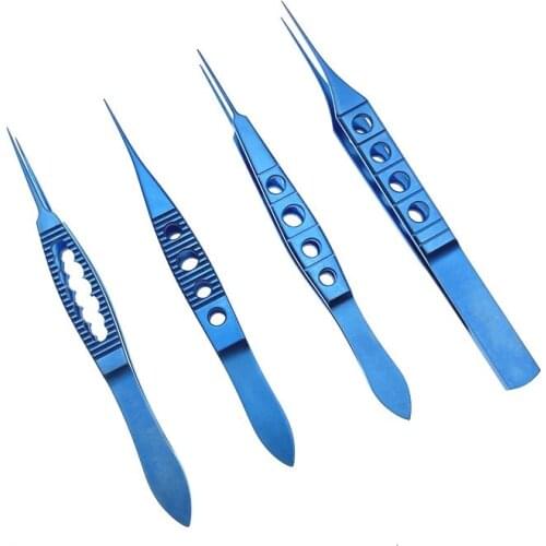 Titanium New Straight Suture Forcep with teeth 102mm/108mm/115mm long ophthalmic tweezers eye instrument 1pcs