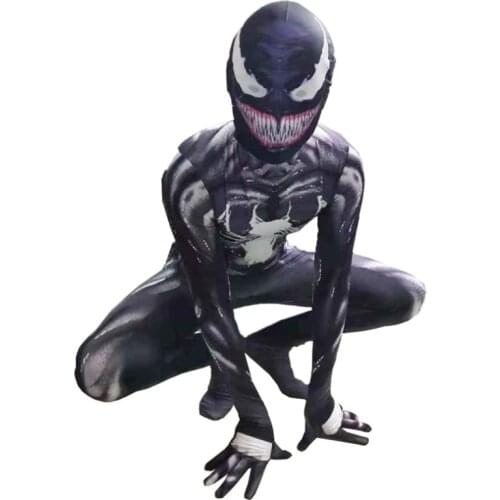 New Venom Cosplay Costume for Children Venom Super Hero Costumes Halloween Kids Jumpsuits Spoof Leotard Anime Dresses for Boys