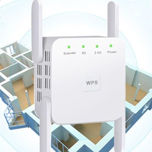 New Wifi signal amplifier dual band 2.4/5G Wifi booster high gain antenna Wifi repeater router Wifi range extension 1200Mbps