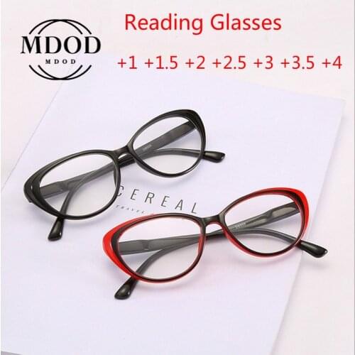 Cat Eye Reading Glasses Women Ultralight Computer Eyewear Presbyopic with Diopter1.0 1.5 2.0 2.5 3.0 3.5 4.0 for Readers