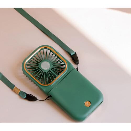 Mini Cooling Fan Foldable Neck Hanging Fan USB Adjustable Rechargeable Air Cooler Phone Holder 3 Gears Summer Cooling Fan