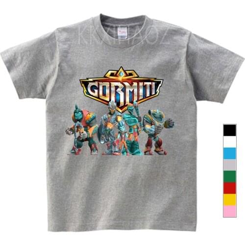 2-14Y Hot Games Gormiti Print T Shirt Kids Casual Tees Costume Cartoon Boys Summer Short Sleeve Cotton Toddler Girls Tops Child