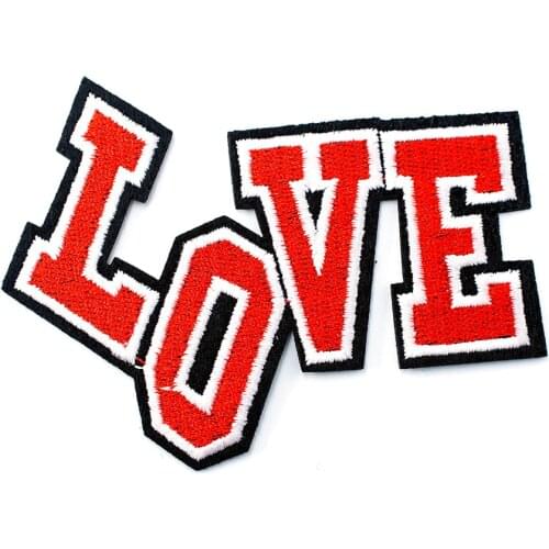 LOVE Size:6.0x8.2cm DIY Patches Cloth Patch Embroidered Cute Badges Hippie Iron On Cartoon Patches For Clothes Sticker