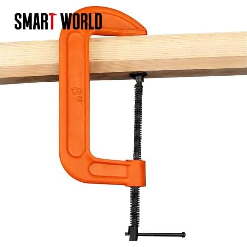 Adjust The Heavy-duty G Clamp C/w Soft Jaw Cushion 25mm -300mm G Clamp Orange For Wood Product Metal Clamps Household Hardware