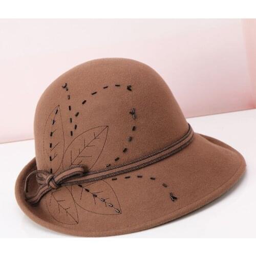 H721 Wool Felt Fedoras Hat Women Korean Autumn Winter Elegant Basin Cap Ladies Fashion Retro Church High Quality All-match Hats