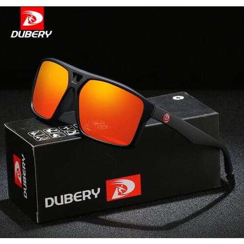 DUBERY Vintage Sunglasses Polarized Mens Sun Glasses For Men Driving Black Square Oculos Male 8 Colors Model D009