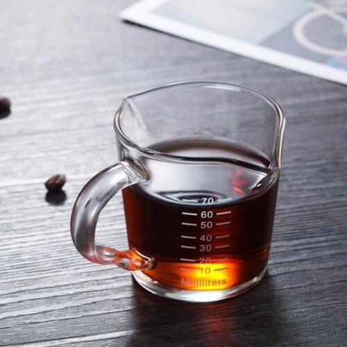 70ml Heat-resistant Glass Measuring Milk Cup Double Mouth Glass Milk Jug With Handle Durable Ounce Cup For Kitchen Accessories