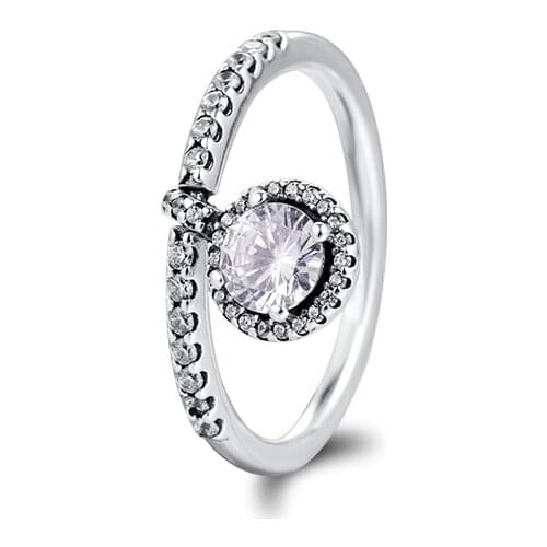 Dangling Round Sparkle Rings 100% Authentic 925 Sterling-Silver-Jewelry Free Shipping