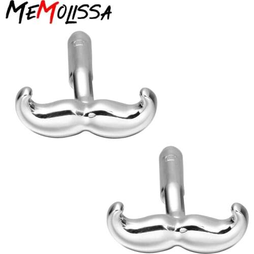 MeMolissa Factory Price Supply Silver Color Beard Design French Shirt Cufflinks For Mens Fashion Cufflinks Free Shipping