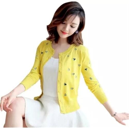 Spring Autunmn Big Size Women Sweater Casual Knitted Cardigan Loose Large Size Winter Female Knitted-sweater Embroidery TopsBD14