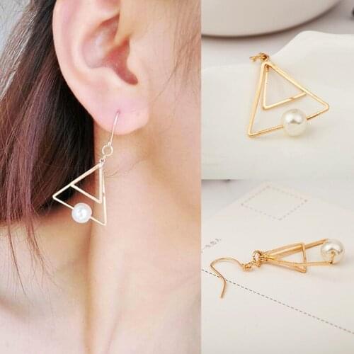 ZYZQ Classic O/L Stylish Double Triangle Shaped Drop Earrings Trendy Street Snap Women Accessories Wholesale Lots&Bulk 2019