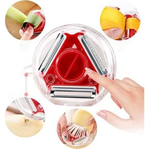 1Pc 3 in 1 Magic Trio Fruits Peeler Set Vegetables Shredder Stainless Steel Julienne Cutter Multi Peel Blade Grater Kitchen Tool