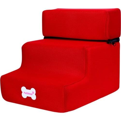 New Breathable Mesh Foldable Pet Stairs Detachable Pet Bed Cat Dog Ramp 3 Steps 30cm(w) X 35cm(l) X 30cm(h) 1PC Pet Stair