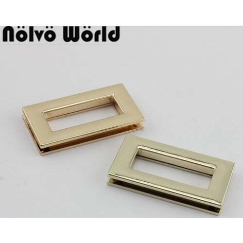 10-50pcs Outside 44X23mm Gold/Light gold rectangular grommet big eyelet in screws for purse bags straps sewing