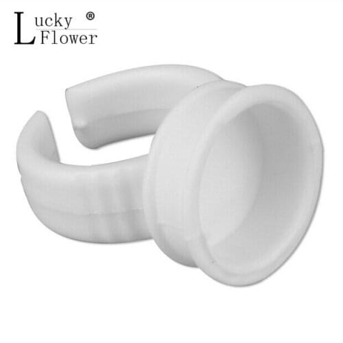 100 PCS Disposable False Eyelash Extension Glue Rings Tattoo Pigment Pallet Eyelash Adhesive Holder