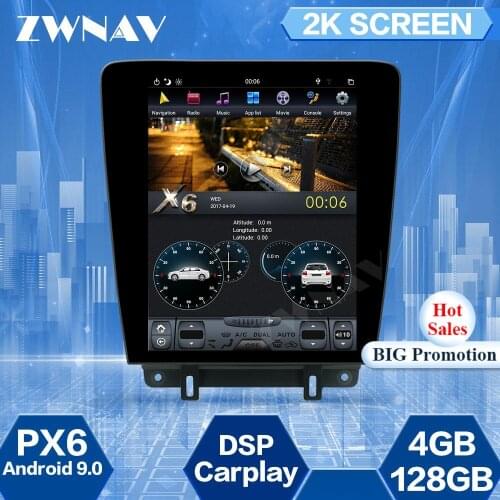 4+128G Tesla Screen For Ford Mustang 2010 2011 2012 2013 2014 Android 9.0 Car Multimedia Player GPS Navigation Radio Stereo Unit