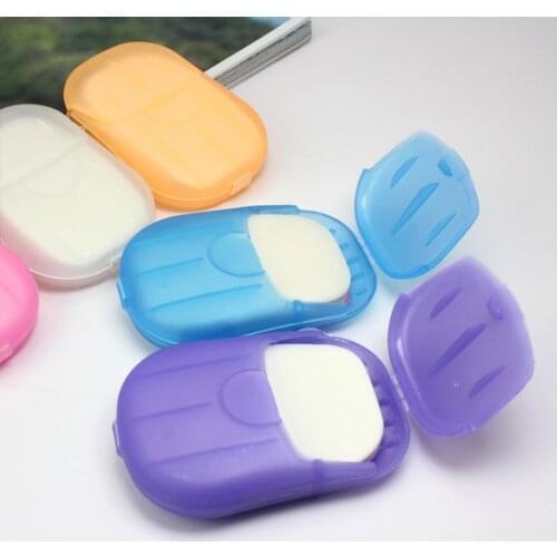 20 Pcs Paper Soap Outdoor Travel Bath Soap Tablets Portable Hand-washing Soap