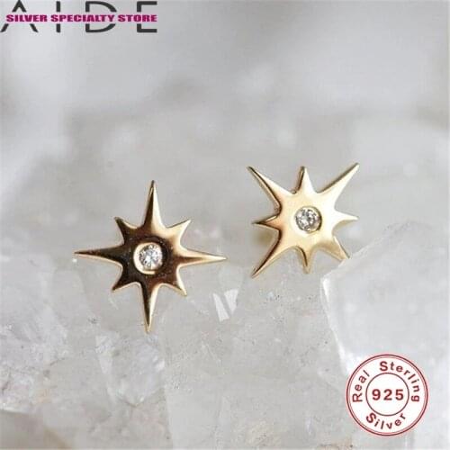 AIDE Mini Zircon Star Earring For Women 925 Silver Earrings 2020 Fashionable Stud Earrings For Girl Fine Jewelry Pendientes Gift