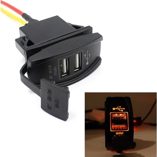 Car USB Charger Cigarette lighter socket Power Adapter 12-24V 3.1A Dual USB Charger for Car Boat Motorcycle Truck ATV 20Jan7