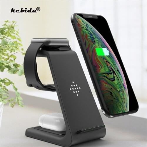 Dropship QI 3 In 1 Wireless Charge Stand 10W For Iphone 11/XS/X/Airpods pro/Iwatch 5/4 Fast Charge For Samsung S10/Bud/Watch new