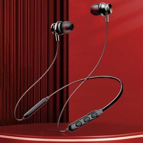 Wireless Earphone Long Standby Time High Fidelity Comfortable Bluetooth5.0 Magnetic Dynamic Neckband Headset for Listening to Mu