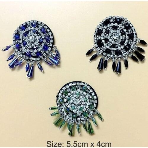 Beaded Rhinestone Crystal Sequins Patches Applique for Collar Shoes Bags Sewing on Garment Accessories Decoration Patch Apparel
