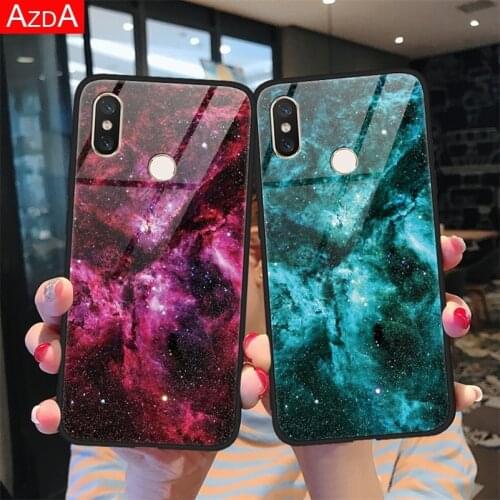 Starry Sky Tempered Glass Case For Xiaomi Redmi 5 Plus 7A 6A S2 Note 5 6 7 8 8t K20 Pro Mi A3 A2 8 9 Lite 9T F1 CC9 CC9e Cover