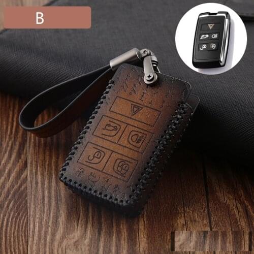 Retro style genuine leather Car Key Case Cover For Land Rover A9 Discovery Range Rover Sport 4 Evoque Freelander 2 Discovery