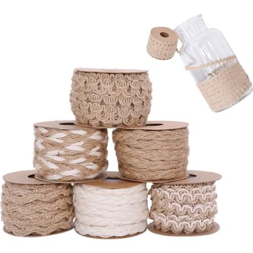 5M Natural Hessian Jute Rope Braided Burlap Ribbon Vintage Rustic Wedding Party Decoration Scrapbooking Gift Wrapping Supplies