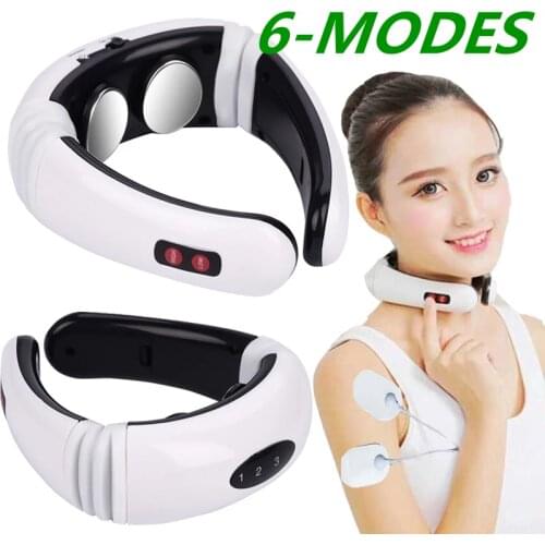 Electric Neck Massager & Pulse Back 6 Modes Power Control Far Infrared Heating Pain Relief Tool Health Care Relaxation Machine